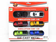 1:50 Die Cast Car Pull Back(6in1)