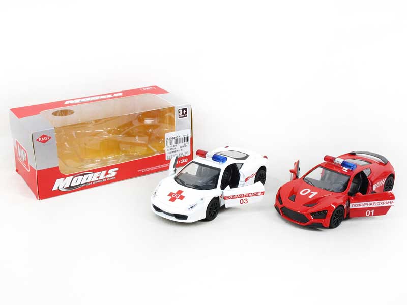 1:32 Die Cast Police Car Pull Back W/L_IC(2S) toys