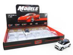 1:32 Die Cast Police Car Pull Back W/L_IC(12in1)
