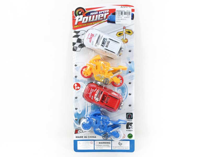 Pull Back Car & Motorcycle(4in1) toys