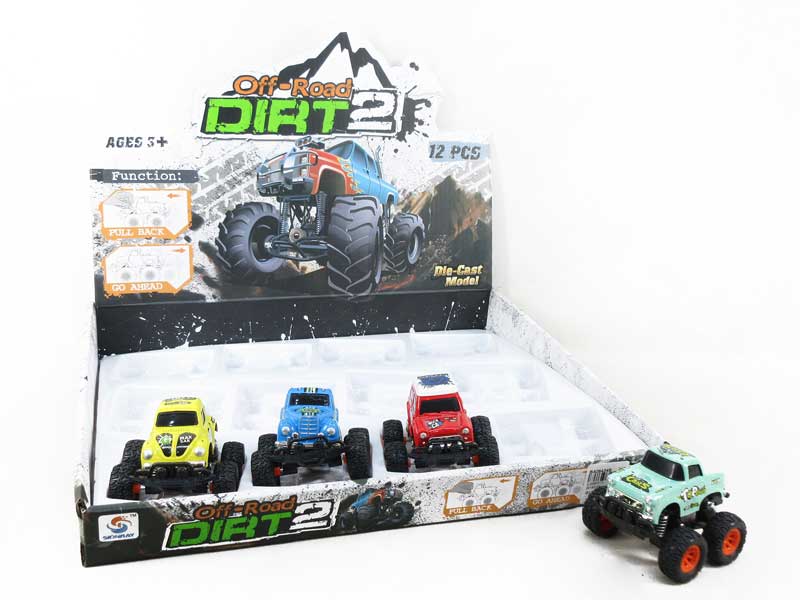 Die Cast Cross-countuy Car Pull Back(12in1) toys