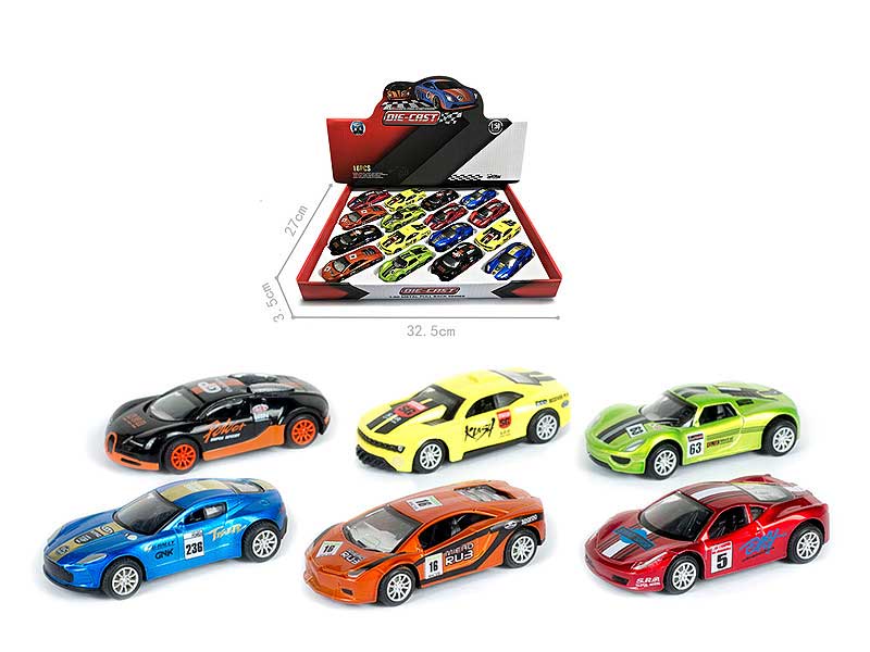 Die Cast Racing Car Pull Back(16in1) toys