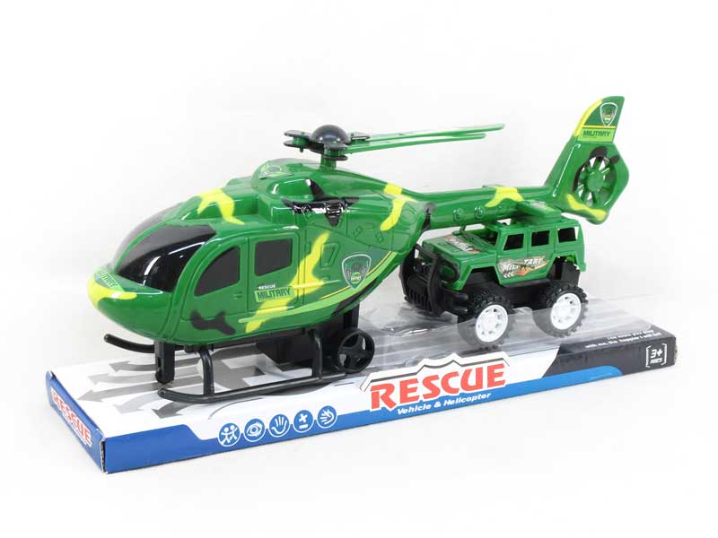 Pull Back Helicopter & Free Wheel Car(2in1) toys