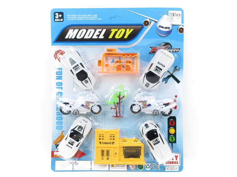 Pull Back Police Car Set(6in1) toys