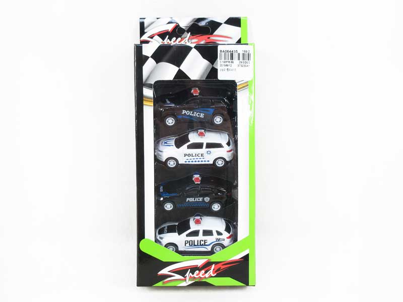 Die Cast Police Car Pull Back(4in1) toys
