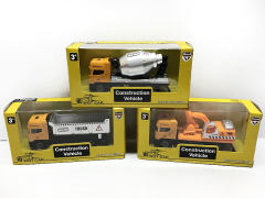 1:64 Die Cast Construction Truck Pull Back(3S)