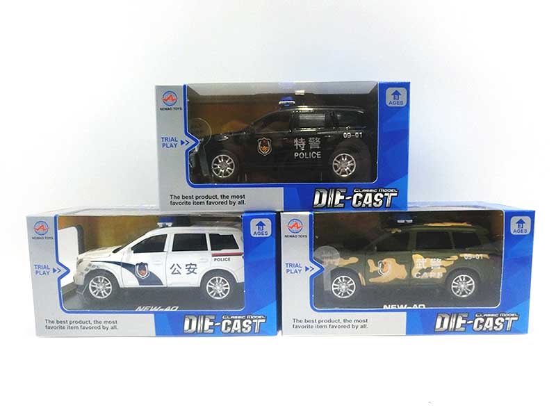 Die Cast Police Car Pull Back W/L_S(3C) toys