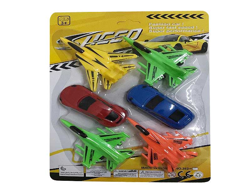 Pull Back Airplane & Car(6in1) toys