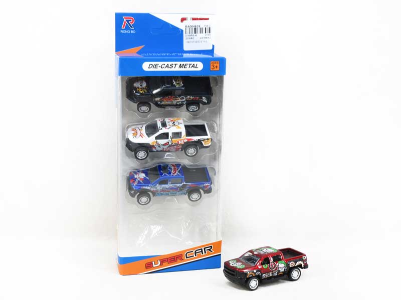 1:50 Die Cast Car Pull Back(4in1) toys