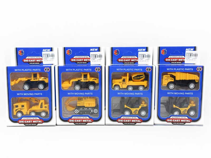 1:55 Die Cast Construction Truck Pull Back(2in1) toys