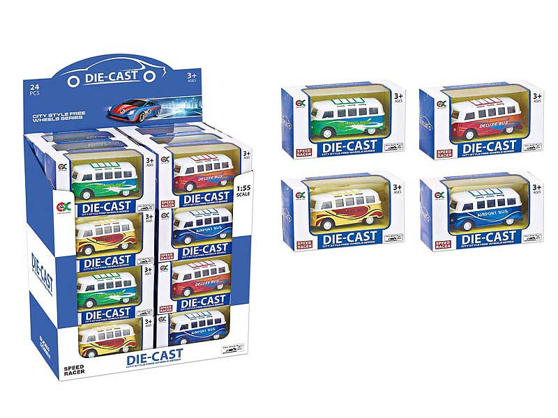 1:55 Die Cast Bus Pull Back(24in1) toys