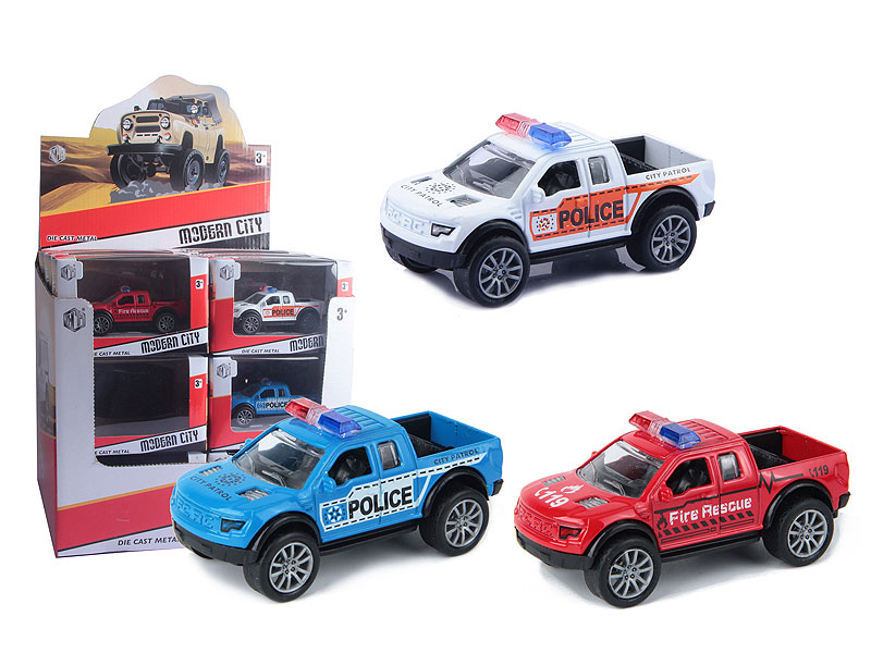 Die Cast Police Car Pull Back(24in1) toys