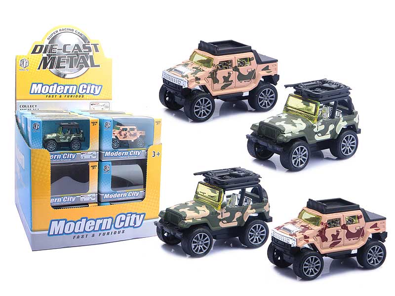 Die Cast Jeep Pull Back(24in1) toys