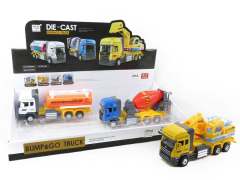 Die Cast Construction Truck Pull BackW/L_M(6in1)
