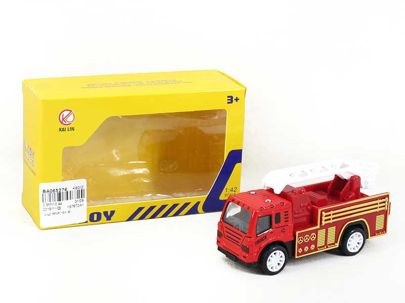 1:42 Die Cast Fire Engine Pull Back W/L_M(3S) toys