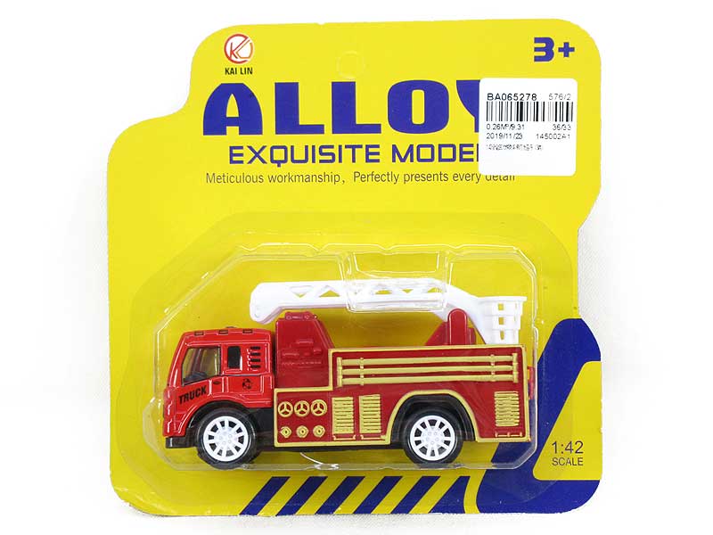 1:42 Die Cast Fire Engine Pull Back W/L_M(3S) toys