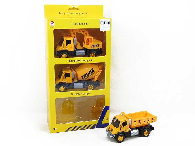 1:32 Die Cast Construction Truck Pull Back W/L_M(3in1) toys
