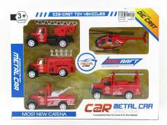 Die Cast Fire Engine Pull Back(5in1)