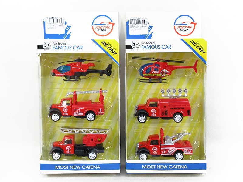 Die Cast Fire Engine Pull Back(3in1) toys