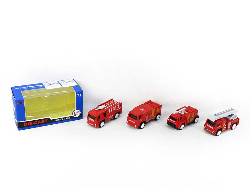 Die Cast Fire Engine Pull Back(4S) toys