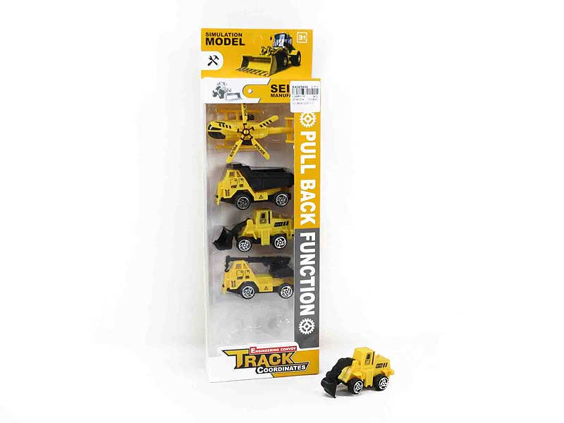 Pull Back Construction Truck & Pull Back Helicopter(5in1) toys