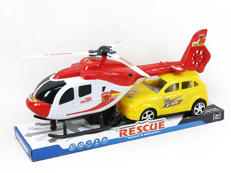Pull Back Helicopter & Free Wheel Car(2in1) toys