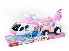 Pull Back Helicopter & Free Wheel Construction Truck(2in1)
