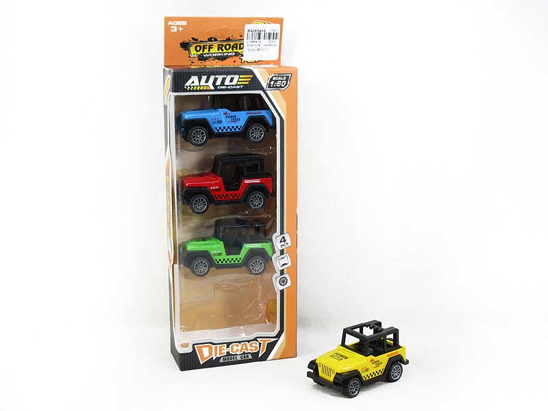 1:64 Die Cast Cross-country Car Pull Back(4in1) toys