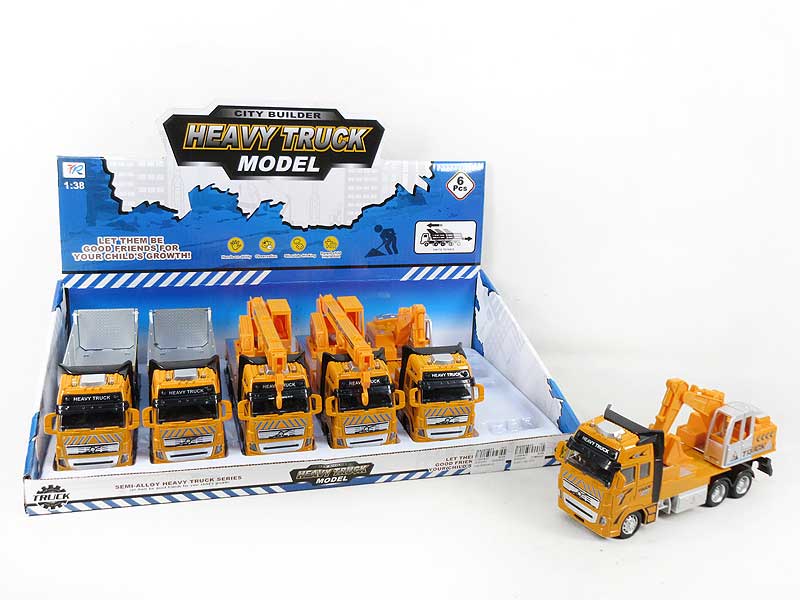 Die Cast Construction Truck Pull Back W/L_S(6in1) toys