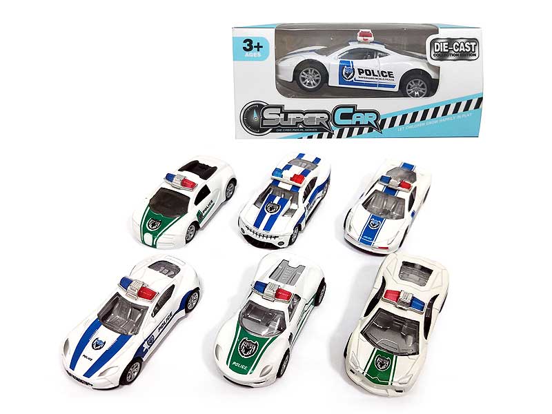 1:50 Die Cast Police Car Pull Back(6S) toys