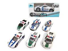 1:50 Die Cast Police Car Pull Back(6S)