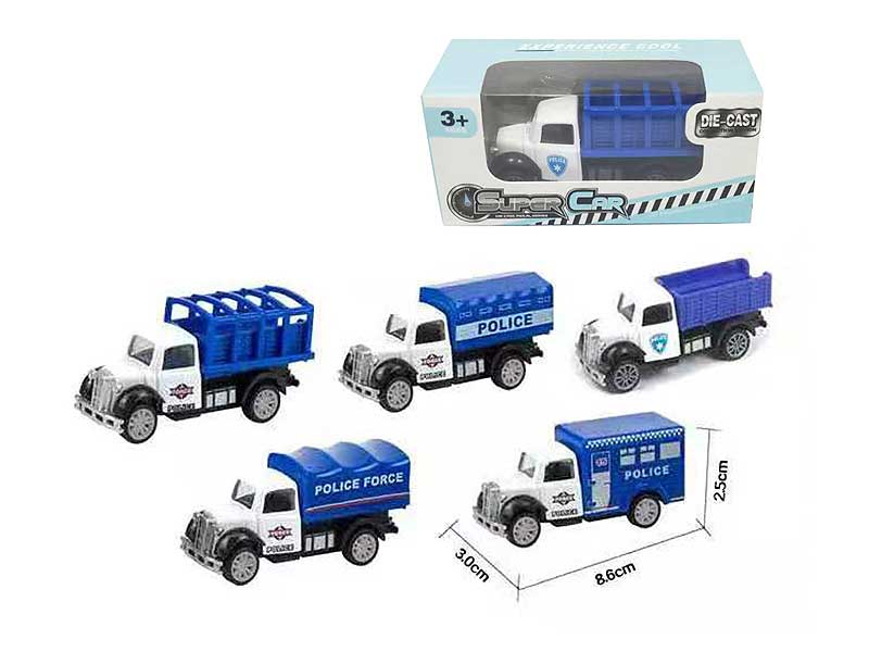 1:50 Die Cast Police Car Pull Back(5S) toys
