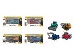 Die Cast Construction Truck Pull Back(4S4C)