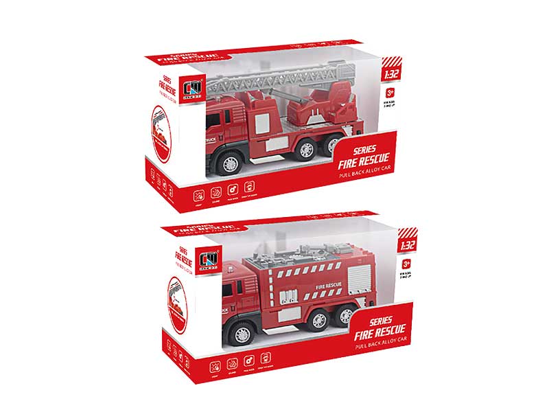 Die Cast Fire Engine Pull Back W/L_M(2S) toys
