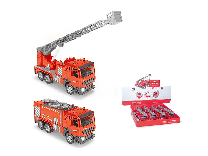 Die Cast Fire Engine Pull Back W/L_M(8in1) toys