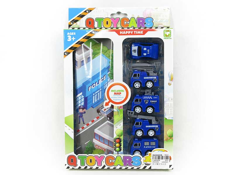 Pull Back Police Car & Map toys