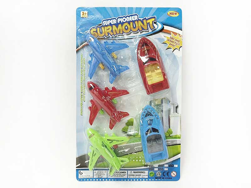 Pull Back Airplane & Pull Back Ship(5in1) toys