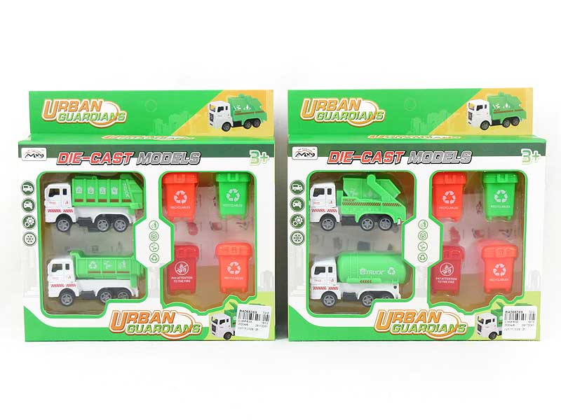 Die Cast Sanitation Car Pull Back(2S) toys