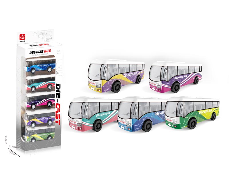Die Cast Bus Pull Back(5in1) toys