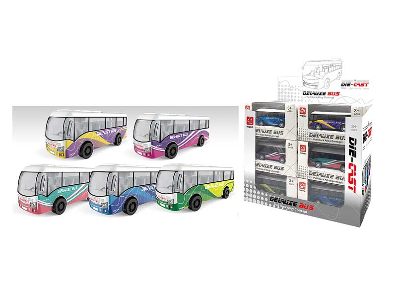 Die Cast Bus Pull Back(18in1) toys