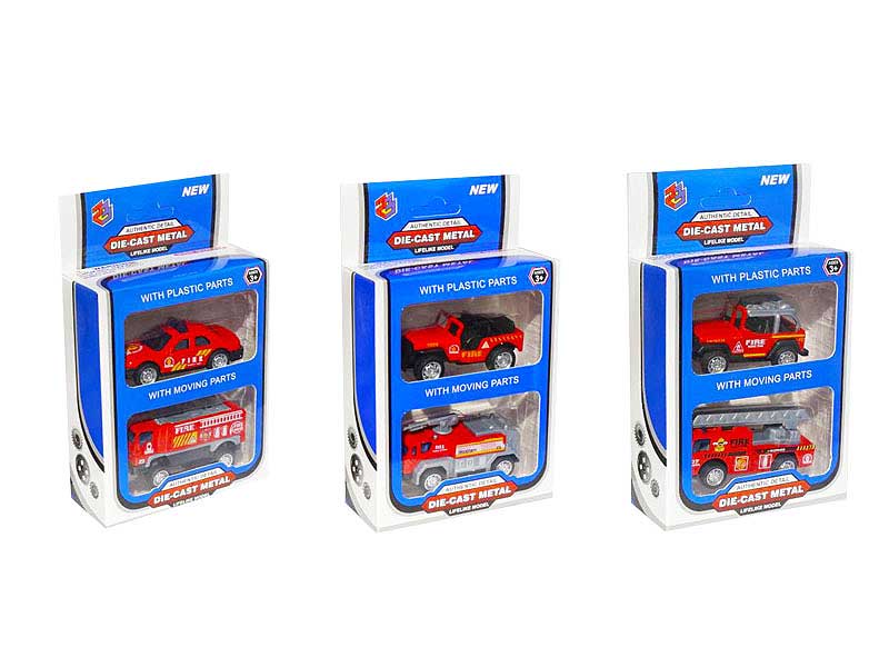 1:55 Die Cast Fire Engine Pull Back(2in1) toys