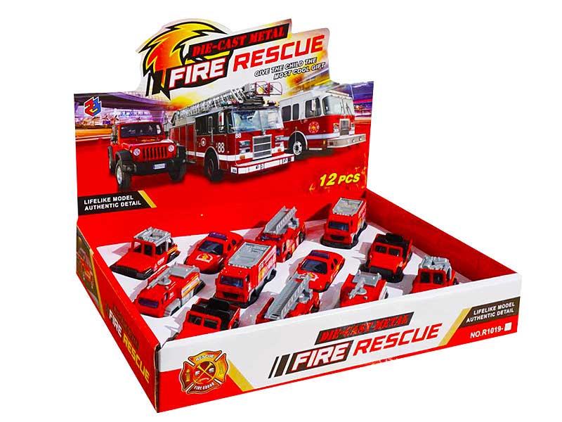 1:55 Die Cast Fire Engine Pull Back(12in1) toys