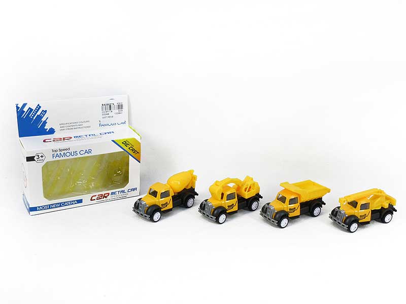 Die Cast Construction Truck Pull Back(4S) toys