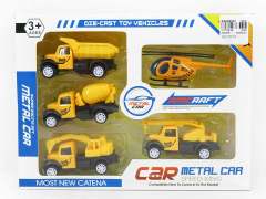 Die Cast Construction Truck Pull Back(5in1)
