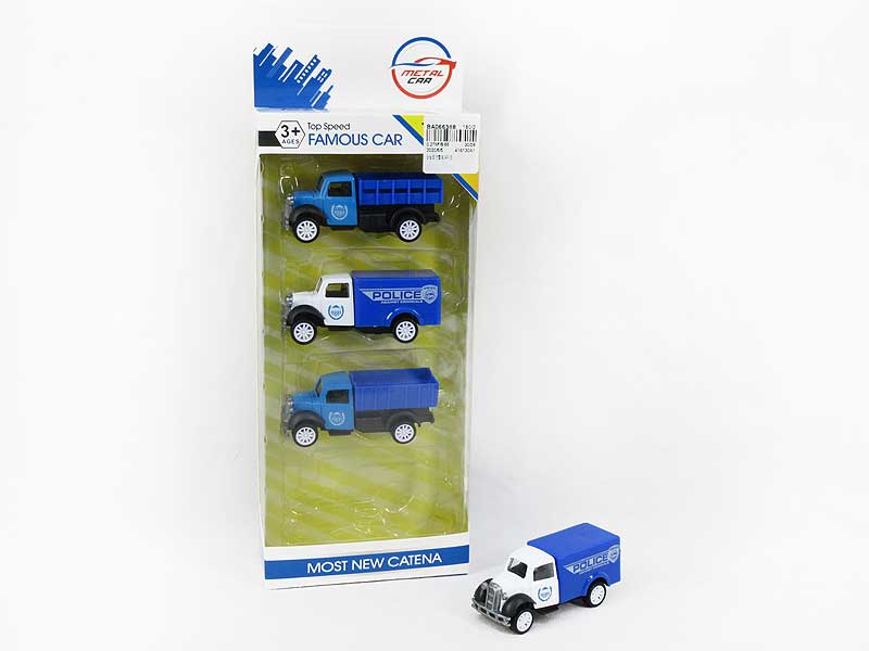 Die Cast Police Car Pull Back(4in1) toys