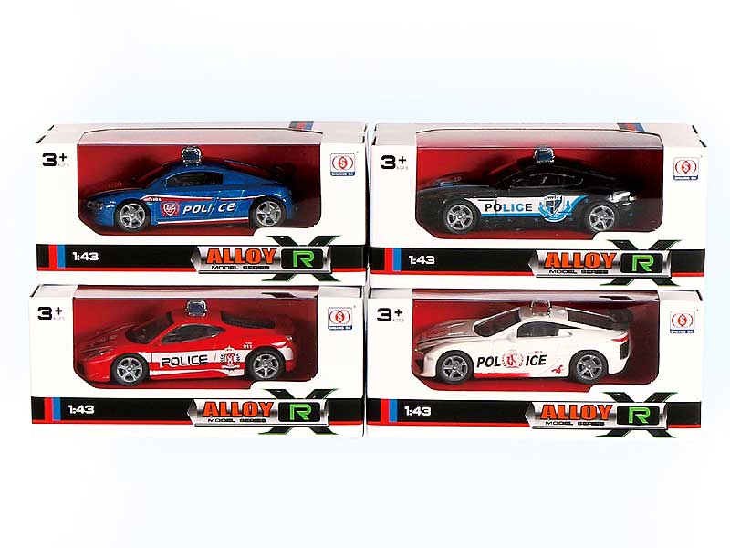 Die Cast Police Car Pull Back W/L_M(4S4C) toys