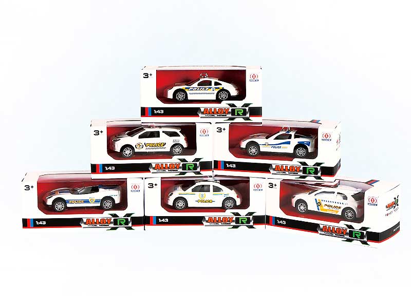 Die Cast Police Car Pull Back(6S) toys