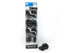 Die Cast Police Jeep Pull Back(4in1)