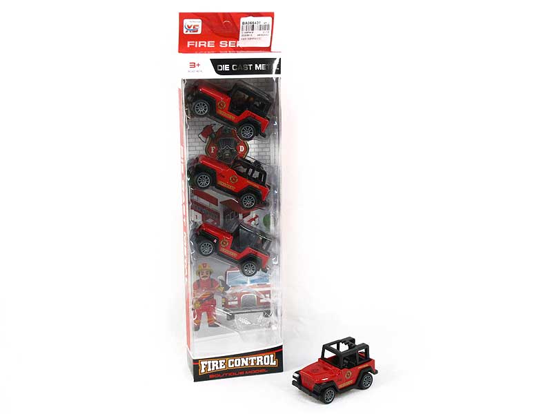 Die Cast Fire Engine Jeep Pull Back(4in1) toys