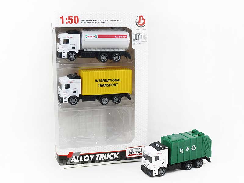 Die Cast Sanitation Car Pull Back(3in1) toys